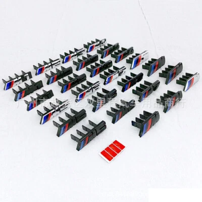 M Power Front Grille Badge Decor For BMW M1 M2 M3 M4 M5 M6 M7 Letter Emblem - Image 1 of 4