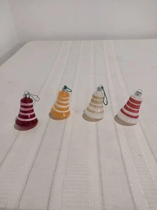 4 campane glitter mica trasparente ornamento non argentato rosso,giallo bianco vintage - Foto 1 di 9