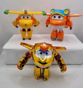 Paquete de avión Super Wings Transform-A-Bots x3 Bucky Sunny Golden Boy 5" raro en muy buena condición  - Imagen 1 de 19