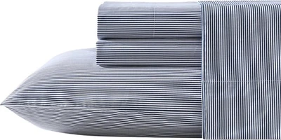 Nautica - 大号床单套装,轻便透气棉质Percale床上用品套装 — 第 1/4 张图片