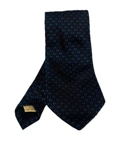 Blue Geometric Villa Bolgheri Italia 100% Seta Seide Silk Tie Made in Italy - Picture 1 of 5