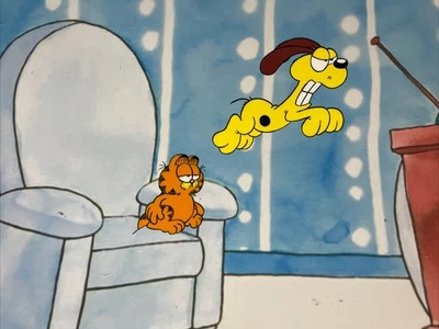 Garfield Animation Cel Jim Davis Vintage Cartoons Background  Production Art I24 - Image 1 of 2