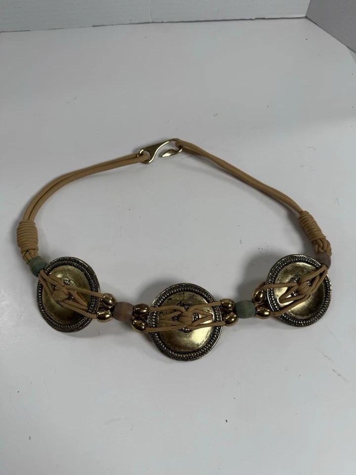 Cinturón Concho Medallón Tono Dorado Vintage Vaquera Suroeste Boho Mujeres Pequeño Med Foto 1 de 4