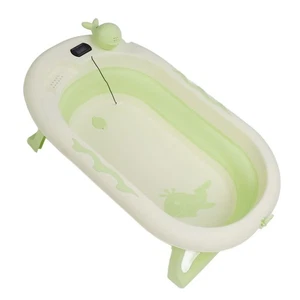 Baby Bathtub Folding Baby Temperature Sensing Bathtub Foldable Thicked Sitting C - Picture 1 of 12