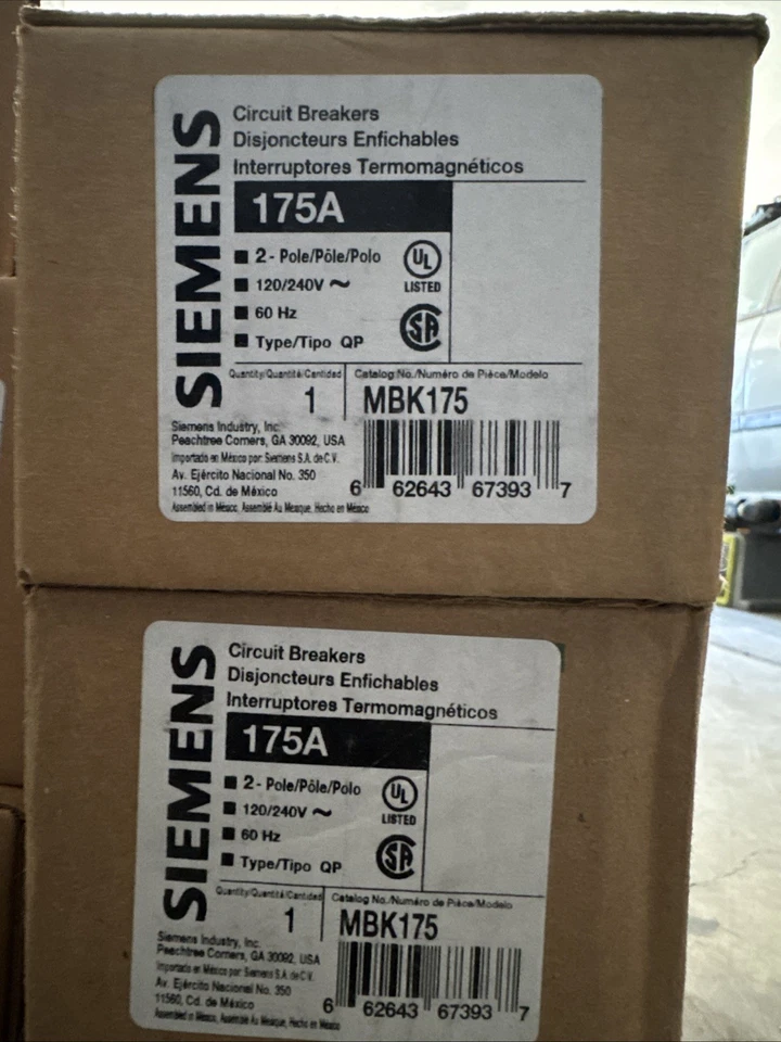 NOVO Siemens MBK175 120/240 Volts 175 Amp 4 Polos Tipo Principal Disjuntor EQ - Imagem 1 de 1