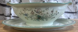 Noritake Gravy Boat Underplate Paradise W80 8223 Sea Foam Mint Green Retired - Imagen 1 de 7