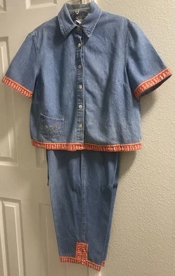 Stonebridge Vintage Capri Matching Denim Set - So Cute - Vintage-Size L - Image 1 of 4