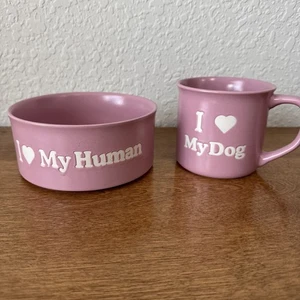 I Love My Dog Tasse And I Love My Human Hundenapf Rosa - Bild 1 von 7