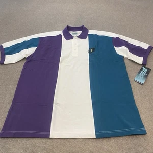Vintage Prince Poloshirt Herren XL Tennis Preppy 90s Y2K Streifen Deadstock Neu mit Etikett - Bild 1 von 9