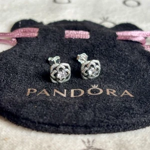 NEW Pandora - Rose CZ Pave Stud Earrings - Picture 1 of 5