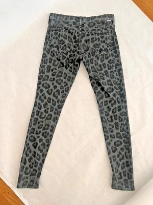 Pantalones de mezclilla para mujer talla 27 vintage con estampado de leopardo raros Foto 1 de 4