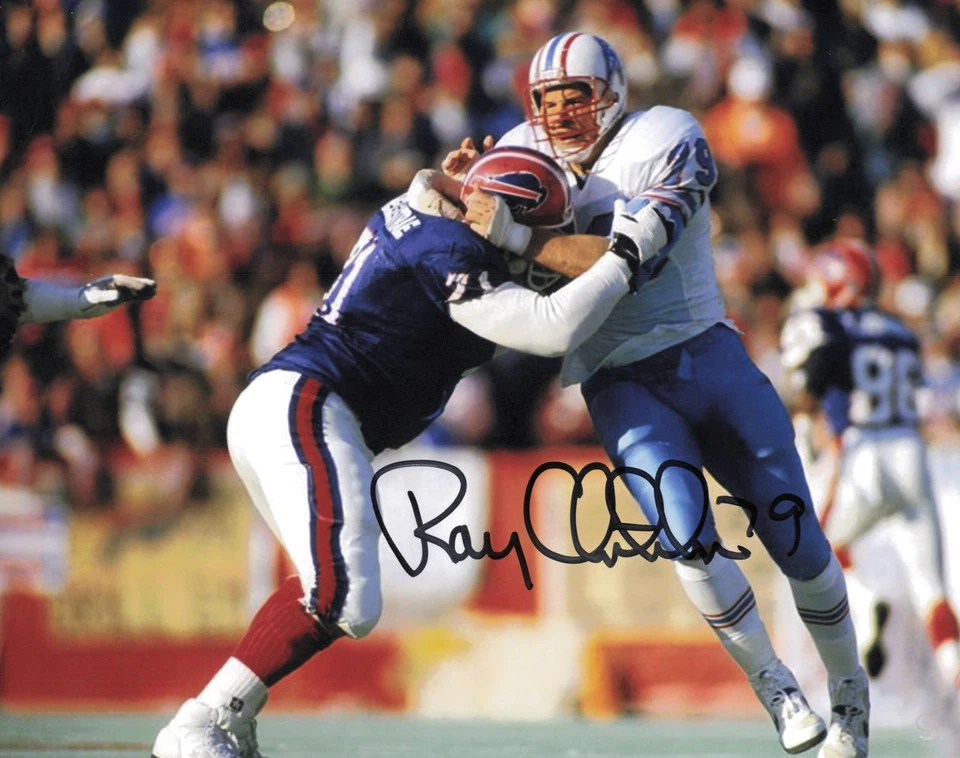 Foto firmada autografiada por Ray Childress de 8x10 Houston Oilers Foto 1 de 1