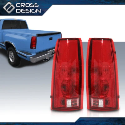 Fit For 1988-1998 Chevy C/K1500 Silverado LH RH Set of 2 Red/Smoke Tail Light - Image 1 of 4