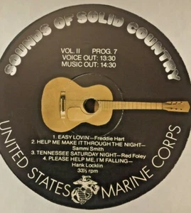 RADIO SHOW: USMC GOLD 2 7/8 RED FOLEY, HANK LOCHLIN, EDDY ARNOLD, JIM REEVES - Picture 1 of 3