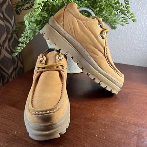 Botas de plataforma gruesas con cordones de cuero marrón Skechers para mujer 9 1297 WTN - Imagen 1 de 15