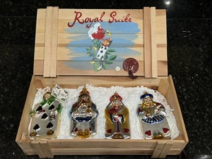Kurt Adler Komozja Polonaise ROYAL SUITE ornamento in vetro set di 4 casse in legno - Foto 1 di 24