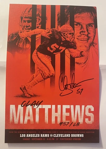 2019 Cleveland Browns Clay Matthews Game Day Poster Home Game 4 LA Rams Cover