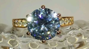 18K Rose Gold Plated Women's Zirconia Diamond Ring Size 9 Fashion Jewelry - Picture 1 of 12
