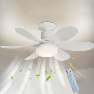 Socket Fan with Light Low Profile Ceiling Fan 3 Color Dimmable Small Ceiling Fan - Picture 1 of 33