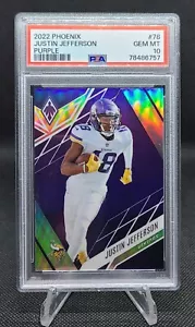 2022 Panini Phoenix Justin Jefferson Purple 034/125 PSA 10 GEM MINT COLOR MATCH! - Picture 1 of 2