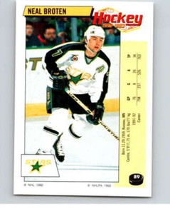 1992-93 Panini Stickers Hockey  #89 Neal Broten  Minnesota North Stars V82634