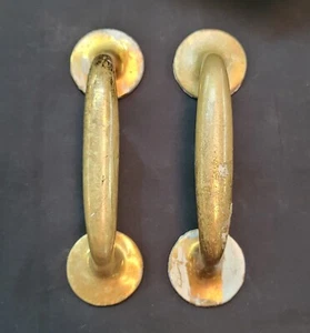 Pair of Vintage Solid Brass Door Handle Pulls 7 5/8" GS00523 - Picture 1 of 5