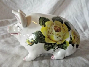 Rare Wemyss Exon Pig with Yellow Roses by Artist Brian Adams 15 cm - Picture 1 of 16