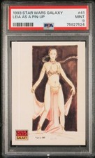 1993 Topps Star Wars Galaxy Series 1 #41 Princess Leia As A Pin-Up PSA 9