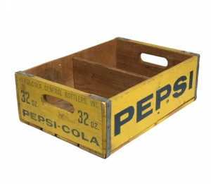 Vintage PEPSI COLA Soda Pop Soft Drink Wooden Crate Carrier 32 oz. bottle holder - Picture 1 of 12