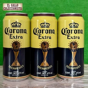 SET DE 3 LATAS CERVEZA CORONA CLUB AMÉRICA TRICAMPEÓN MÉXICO 2024 - Imagen 1 de 4