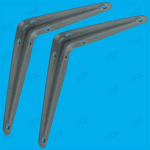 6 soportes de montaje en pared para estanterías de metal gris London, 8 tamaños - Imagen 1 de 1
