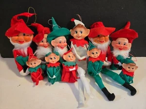 Vintage Weihnachten Knie Umarmungen & Pixie Elfen Menge 11 ~ 11" Bärte Japan - Bild 1 von 6