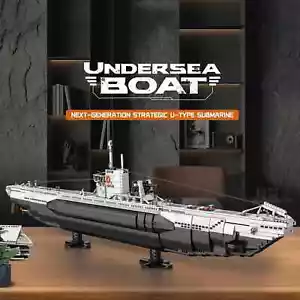 3987PCS U Shaped Submarine Building Blocks Undersea Ship Model Bricks With Base - Picture 1 of 6