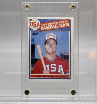 1984 Topps #401 * Equipo EE. UU. Mark McGwire RC * En estuche protector rígido Foto 1 de 2