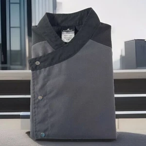 ARAMARK Chef Coat Mens XSMR Grey Button Up Snap Excellent Condition - Picture 1 of 10