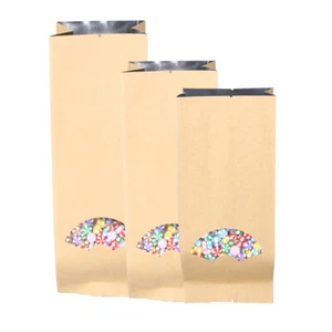 Bolsas de ventana de refuerzo lateral de panadería sellables térmicamente papel kraft marrón 50/100 - Imagen 1 de 6