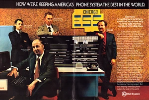 Bell System Long Distance Electronic Phone Call Men Team Vintage Print Ad 1976 - Picture 1 of 4