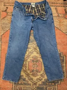 Vintage LL Bean Jeans Herren Classic Fit Flanell gefüttert kariert blau Denim Jeans 38x30 - Bild 1 von 4