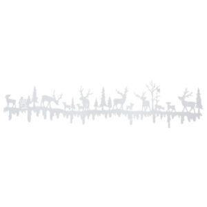 Winterlandschaft formbares Metallband 80x18cm weiss,Fensterdeko,Tischdeko