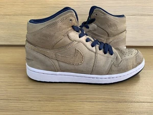 Jordan 1 Retro 2009 Khaki Hyper Verde Midnight 136065-231 Mens Size 7.5 Navy E2 - Picture 1 of 15