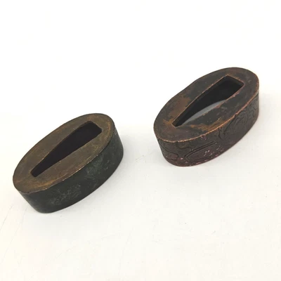 Antiguo juego japonés FUCHI de 2 - SAMURAI KATANA arte de montaje FCA046 Foto 1 de 4