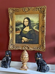 MONA LISA LEONARDO after Leonardo da Vinci framed hand made painting - Picture 1 of 24
