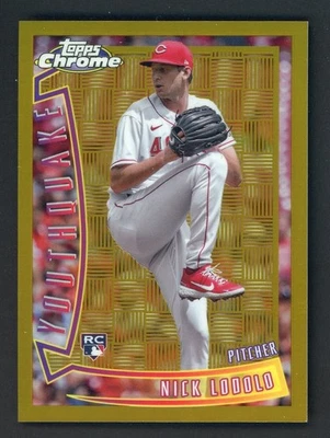 2022 Topps Chrome Youthquake Gold Refractor Nick Lodolo Angels RC Rookie 40/50 - Image 1 of 2