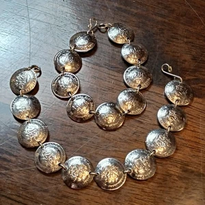 Vintage Münzarmband ausländisch silberfarben Peru verschiedene 2 Stück Stil 3 - Bild 1 von 10