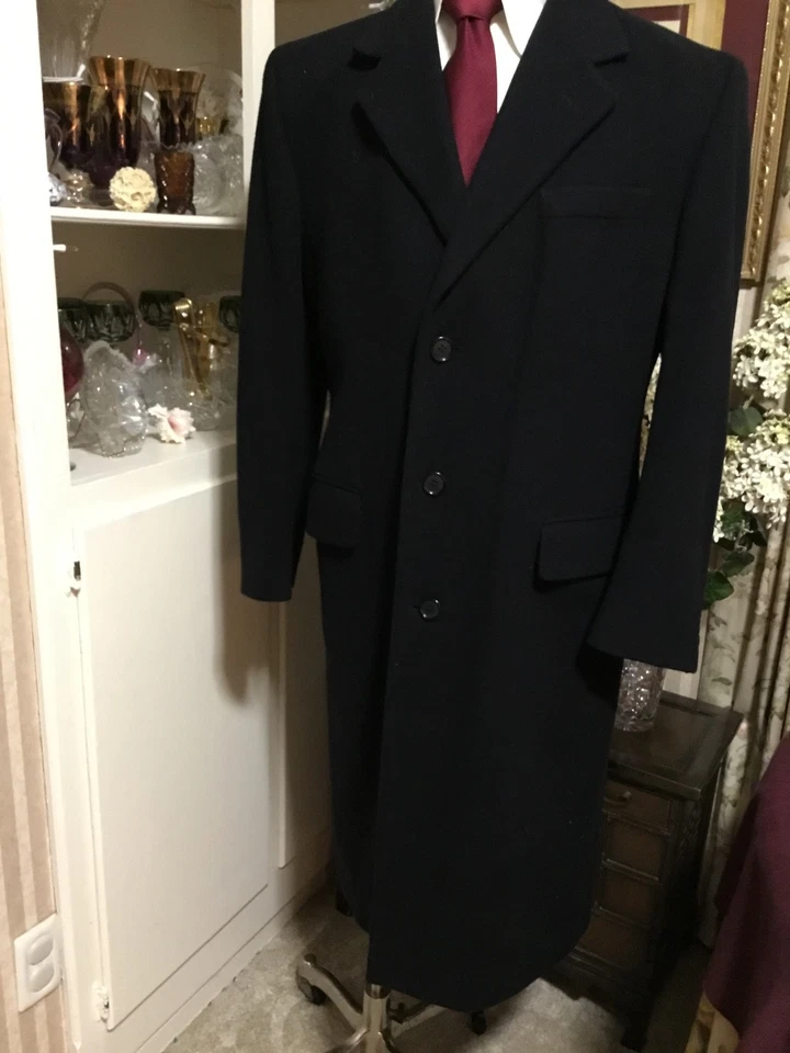 Abrigo de invierno Jos A Bank 42 vintage de lana azul marino con etiqueta roja para hombre Foto 1 de 4