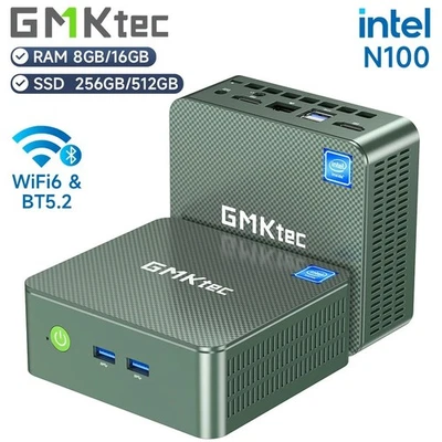 GMKtec G3 Mini PC Intel N100 16GB RAM 512GB SSD Windows 11 Pro Desktop UK Plug - Image 1 of 4