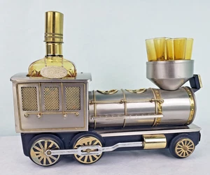 Vintage 1880 Iron Horse Steam Train Bar Decanter/Shot Glass Caddy Music Box - Picture 1 of 13