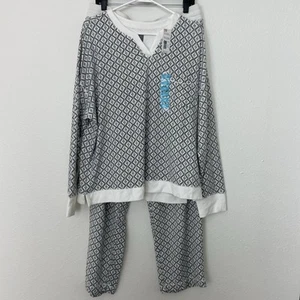 Berkley Jensen Womens long sleeve 2pc pajama set size XL Gray Soft Cozy Comfort - Picture 1 of 11