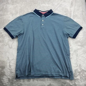 Robert Graham Polo Shirt Mens 2XL Blue Striped Golf Performance Stretch Designer - Picture 1 of 18