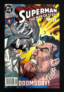 Superman the Man of Steel #19 Hi-Grade Newsstand Vs.Doomsday 1st Print DC 1992 - Picture 1 of 2